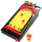 Joc de societate Pinball cu pahare pentru shoturi Embo, 40 x 17,7 cm, galben