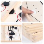 Joc Fooseball Interactiv, Embo, Tip Hockey pe Gheata, din Lemn, 10 Piese de Joc, +4 Ani, 35 x 22 cm, Multicolor - imagine 2