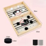 Joc Fooseball Interactiv, Embo, Tip Hockey pe Gheata, din Lemn, 10 Piese de Joc, +4 Ani, 35 x 22 cm, Multicolor - imagine 3