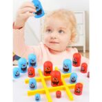 Joc Interactiv, Embo, Tic Tac Toe Gobble, din Plastic, +3 Ani, 18 Piese, 21.5 x 4 x 10 cm, Albastru/Rosu - imagine 2