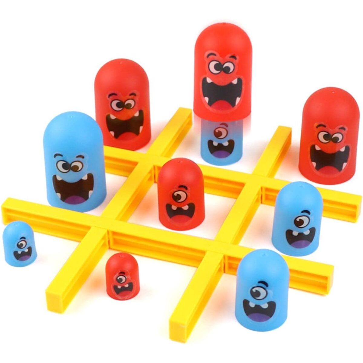 Joc Interactiv, Embo, Tic Tac Toe Gobble, din Plastic, +3 Ani, 18 Piese, 21.5 x 4 x 10 cm, Albastru/Rosu - imagine 5