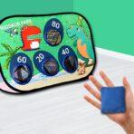 Joc pentru Copii, Embo, Aruncarea Sacilor cu Nisip, Sageti, 8 Mingi, 4 Saci, Geanta Portabila, Interactiv, Model Dinozauri, 77.5x44.5x42 cm, Multicolor - imagine 4