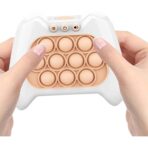 Joc Pop It, Embo, consola, joc interactiv, antistres, cu baterii, Abs si silicon, Alb, 12 x 10 x 5.8 cm - imagine 3