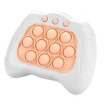 Joc Pop It, Embo, consola, joc interactiv, antistres, cu baterii, Abs si silicon, Alb, 12 x 10 x 5.8 cm