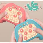 Joc Pop It, Embo, consola, joc interactiv, antistres, cu baterii, Abs si silicon, Albastru, 12 x 10 x 5.8 cm - imagine 3