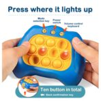 Joc Pop It, Embo, consola, joc interactiv, antistres, cu baterii, Abs si silicon, Albastru, 12 x 10 x 5.8 cm - imagine 6