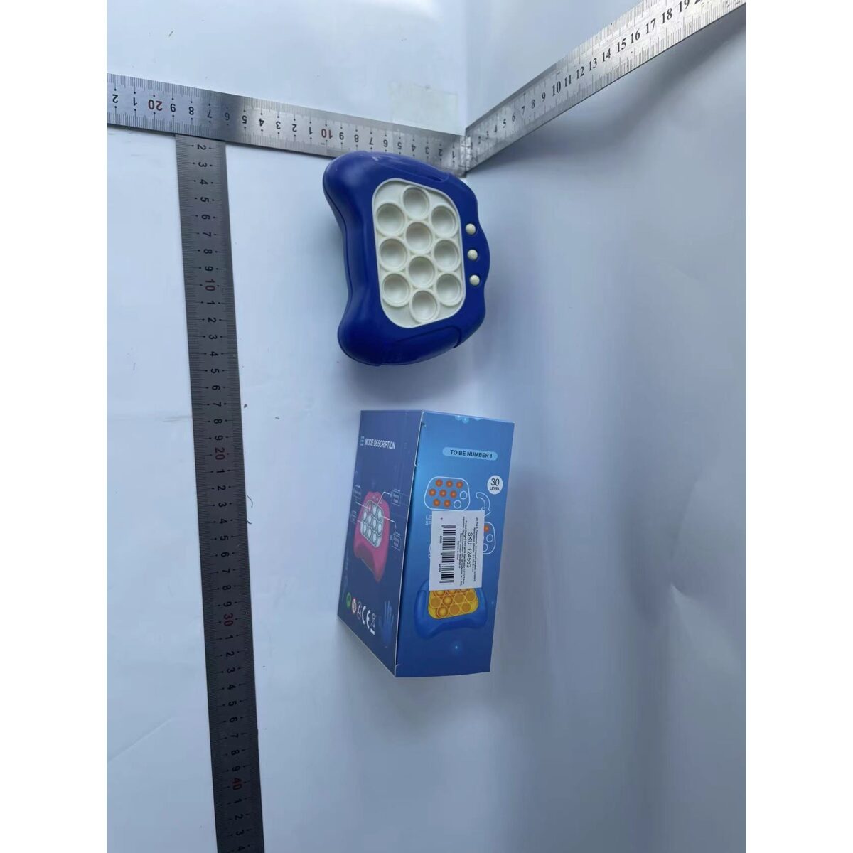 Joc Pop It, Embo, consola, joc interactiv, antistres, cu baterii, Abs si silicon, Albastru, 12 x 10 x 5.8 cm - imagine 7