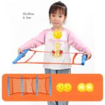 Joc Spikeball, Embo, pentru Copii, Joc in 2, pentru Plaja, Parcuri, Interior, 2 Plase, 2 Mingi Normale, 2 Mingi Luminoase, Senzorial, Prinderea Mingii, 50x30 cm,  Multicolor - imagine 2