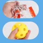 Joc Spikeball, Embo, pentru Copii, Joc in 2, pentru Plaja, Parcuri, Interior, 2 Plase, 2 Mingi Normale, 2 Mingi Luminoase, Senzorial, Prinderea Mingii, 50x30 cm,  Multicolor - imagine 3