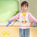 Joc Spikeball, Embo, pentru Copii, Joc in 2, pentru Plaja, Parcuri, Interior, 2 Plase, 2 Mingi Normale, 2 Mingi Luminoase, Senzorial, Prinderea Mingii, 50x30 cm,  Multicolor - imagine 5