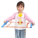 Joc Spikeball, Embo, pentru Copii, Joc in 2, pentru Plaja, Parcuri, Interior, 2 Plase, 2 Mingi Normale, 2 Mingi Luminoase, Senzorial, Prinderea Mingii, 50x30 cm,  Multicolor