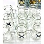 Joc X si O Embo, cu Mini Halbe din Sticla, 25 x 25 cm, pentru Petreceri, Decor, Cadouri, Transparent - imagine 2