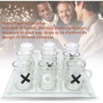Joc X si O Embo, cu Mini Halbe din Sticla, 25 x 25 cm, pentru Petreceri, Decor, Cadouri, Transparent - imagine 4