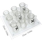 Joc X si O Embo, cu Mini Halbe din Sticla, 25 x 25 cm, pentru Petreceri, Decor, Cadouri, Transparent - imagine 5
