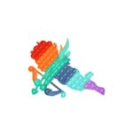 Jucarie antistres din silicon Embo, Pop it Now and Flip It , 40x45 cm, Cupidon, Curcubeu