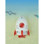 Jucarie de baie pentru copii, Embo, Racheta de apa, 11 cm, Alb - imagine 3