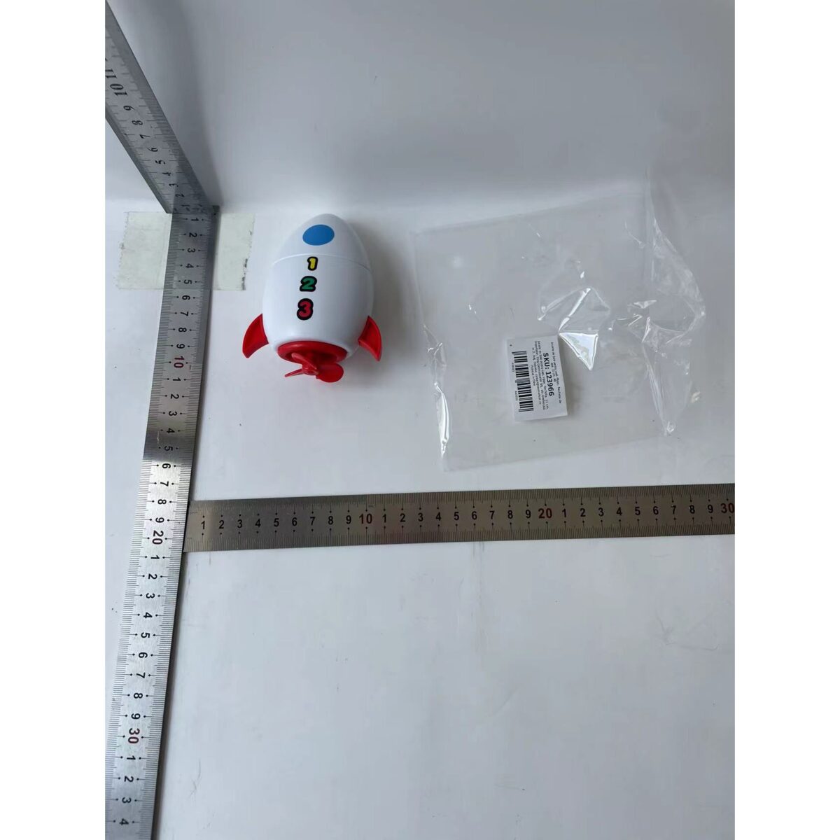 Jucarie de baie pentru copii, Embo, Racheta de apa, 11 cm, Alb - imagine 11