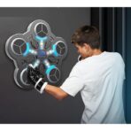 Jucarie de Boxat cu Muzica si Lumini, Embo, Manusi Incluse, Bluetooth, Incarcare USB, Aplicare cu Ventuze, 5 Tinte, 33x33x4.5 cm, 930 g, Negru - imagine 2