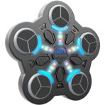 Jucarie de Boxat cu Muzica si Lumini, Embo, Manusi Incluse, Bluetooth, Incarcare USB, Aplicare cu Ventuze, 5 Tinte, 33x33x4.5 cm, 930 g, Negru