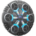 Jucarie de Boxat cu Muzica si Lumini, Embo, Manusi Incluse, Bluetooth, Incarcare USB, Aplicare cu Ventuze, 6 Tinte, 32x27x3.5 cm, 930 g, Negru
