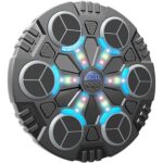 Jucarie de Boxat cu Muzica si Lumini, Embo, Manusi Incluse, Bluetooth, Incarcare USB, Aplicare cu Ventuze, 6 Tinte, 32x27x3.5 cm, 930 g, Negru
