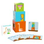 Jucarie de Construit, Embo, Puzzle Box, Blocuri Stivuibile, 4-6 Ani, 5 Cuburi, 48 de Modele de Construit, 1 Manual, 12.8 x 12.8 x 12.8 cm, Multicolor