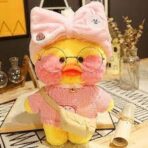 Jucarie de plus Ratusca Lalafanfan Embo, Haine si Accesorii Random, Galben - imagine 5