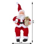 Jucarie decorativa, Embo, Mos Craciun,  55 cm x 23 cm, grosime 25 cm, lana, tesatura de plus, poliester, interior/exterior - imagine 7