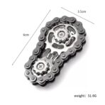 Jucarie Fidget Spinner Premium Anti Stres, Embo, Giroscop din Aliaj, Jucarie din Metal de decompresie, forma Lant de Angrenaj de Bicicleta, 6 x 3.5 cm, Negru