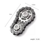 Jucarie Fidget Spinner Premium Anti Stres, Embo, Giroscop din Aliaj, Jucarie din Metal de decompresie, forma Lant de Angrenaj de Bicicleta, 6 x 3.5 cm, Negru