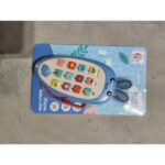 Jucarie Interactiva, Embo, Telefon Inteligent, Model Morcov, Functii Educative, Muzicale si Voce, 4-6 ani, 19 x 11.5 cm, din Plastic, Albastru