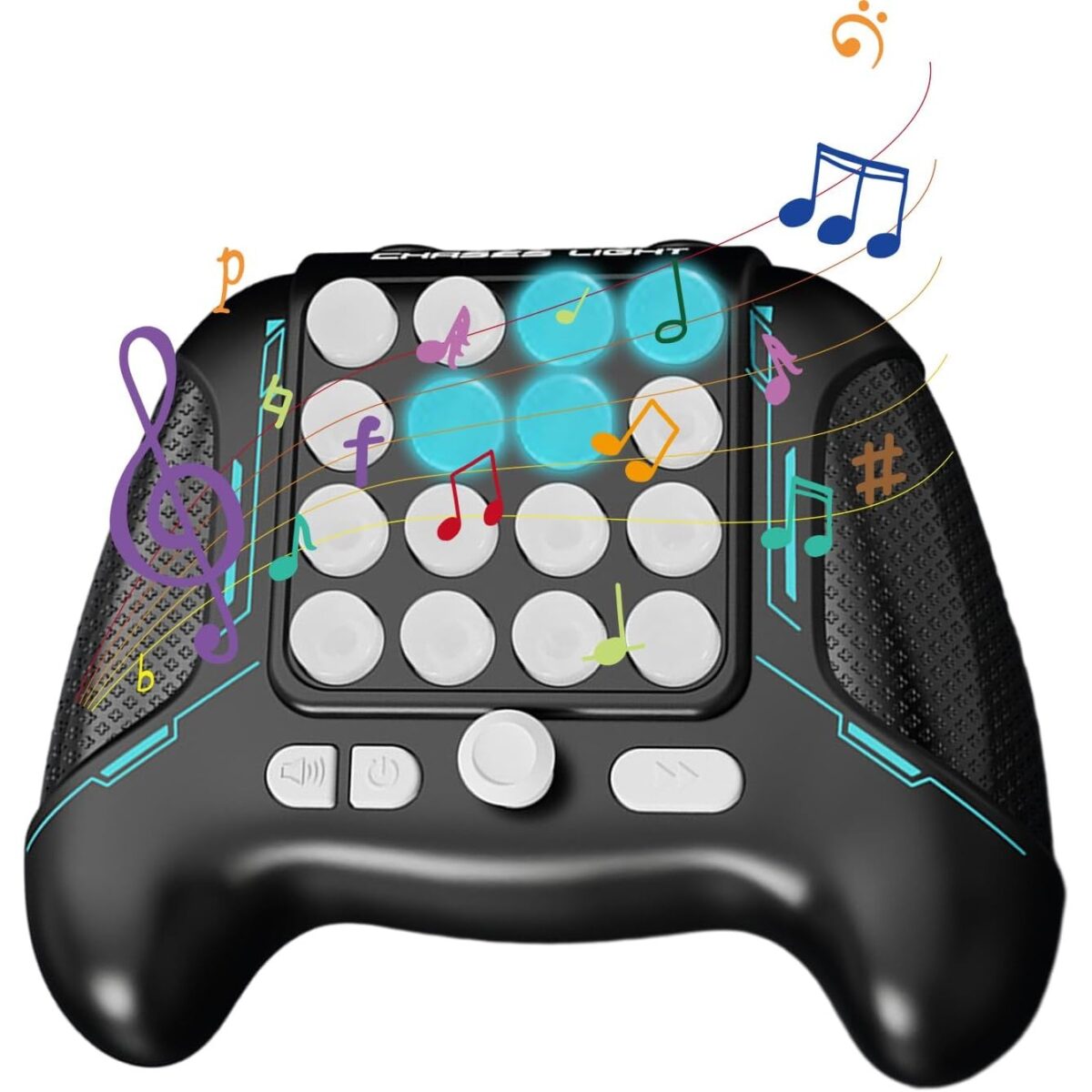 Jucarie Interactiva Pop It, Embo, Tip Consola, Anti-Stres, 5 Moduri de Joc, din ABS si Silicon, +3 Ani, Sunete si Lumini Model Controller, Negru - imagine 4