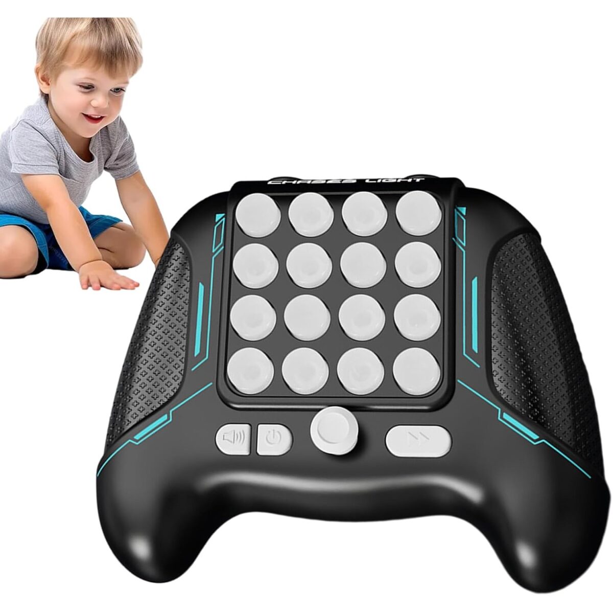 Jucarie Interactiva Pop It, Embo, Tip Consola, Anti-Stres, 5 Moduri de Joc, din ABS si Silicon, +3 Ani, Sunete si Lumini Model Controller, Negru - imagine 5