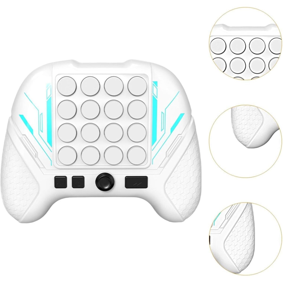 Jucarie Interactiva Pop It, Embo, Tip Consola, Anti-Stres, 5 Moduri de Joc, din ABS si Silicon, +3 Ani, Sunete si Lumini Model Controller, Alb - imagine 5