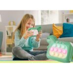Jucarie Interactiva Pop It Whack A Mole, Embo, Tip Consola, Anti-Stres, 4 Moduri de Joc, din ABS si Silicon, +3 Ani, Model Dinozaur, Verde - imagine 2