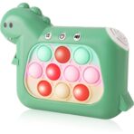 Jucarie Interactiva Pop It Whack A Mole, Embo, Tip Consola, Anti-Stres, 4 Moduri de Joc, din ABS si Silicon, +3 Ani, Model Dinozaur, Verde - imagine 7