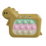Jucarie Interactiva Pop It Whack A Mole, Embo, Tip Consola, Anti-Stres, 4 Moduri de Joc, din ABS si Silicon, +3 Ani, Model Dinozaur, Galben