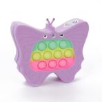 Jucarie Interactiva Tip Consola pentru Copii, Embo, Diferite Moduri de Joc, 120 Nivele, Material ABS/silicon, Sunete si Lumini, 12 x 5.5 x 13.5 cm, Model Fluture, Mov - imagine 4