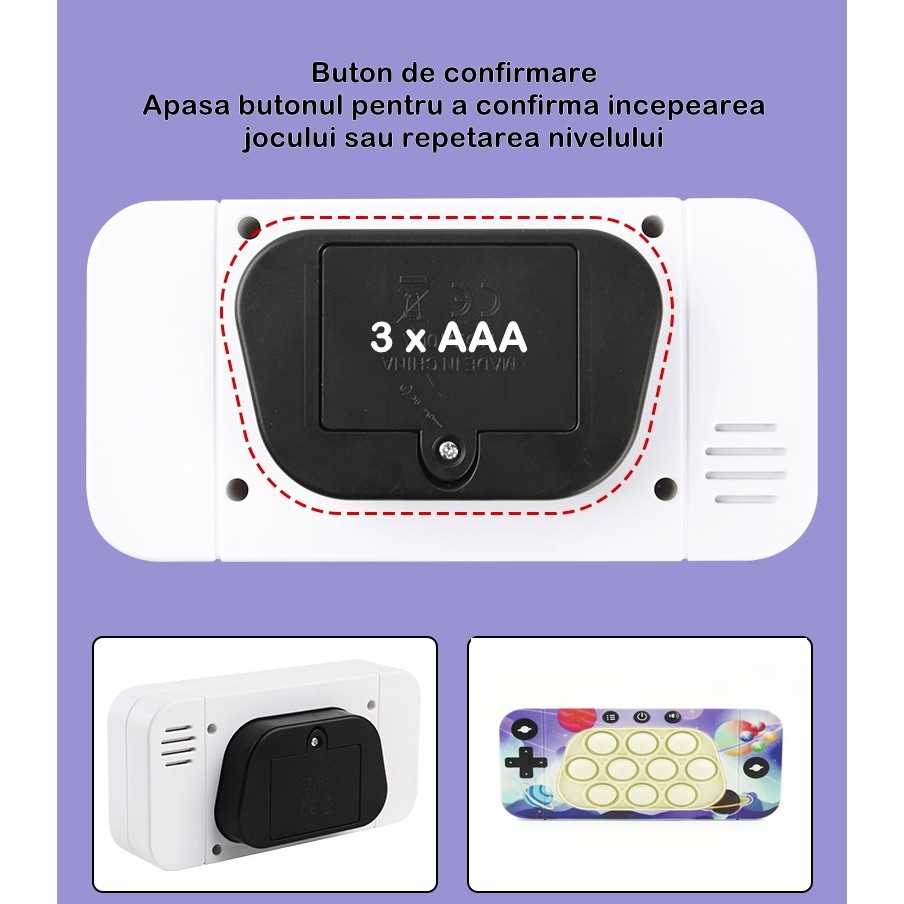jucarie-interactiva-tip-consola-pentru-copii-flippy-speed-push-whack-a-mole-joc-de-viteza-pop-it-mat-64e5e2d9d00c8.jpg Jucarie interactiva tip consola pentru copii Embo, speed push whack-a-mole, joc de viteza pop it, material ABS/silicon, cu nivele, sunete si lumini, 15.5 x 7.6 x 5.3 cm, model spatiu, multicolor - imagine 6