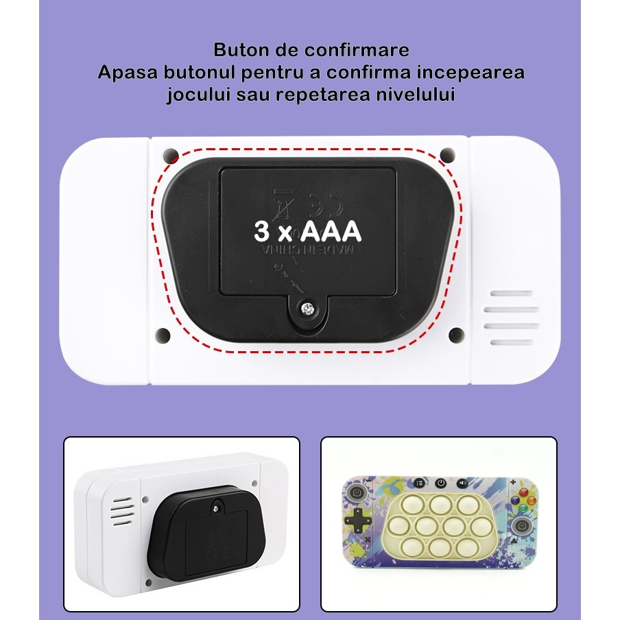 jucarie-interactiva-tip-consola-pentru-copii-flippy-speed-push-whack-a-mole-joc-de-viteza-pop-it-mat-64e5e3f81dda1.jpg Jucarie interactiva tip consola pentru copii Embo, speed push whack-a-mole, joc de viteza pop it, material ABS/silicon, cu nivele, sunete si lumini, 15.5 x 7.6 x 5.3 cm, model culori, multicolor - imagine 5