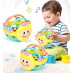 Jucarie Minge pentru Bebelusi, Embo, pentru Dentitie, Interactiva, 0-12 Luni, Galben-Multicolor - imagine 5