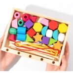 Jucarie Montessori de Sortat, Embo, din Lemn, Forme Geometrice,+3 Ani, 25 de Piese, 21.5 x 16 x 3 cm, Multicolor - imagine 3