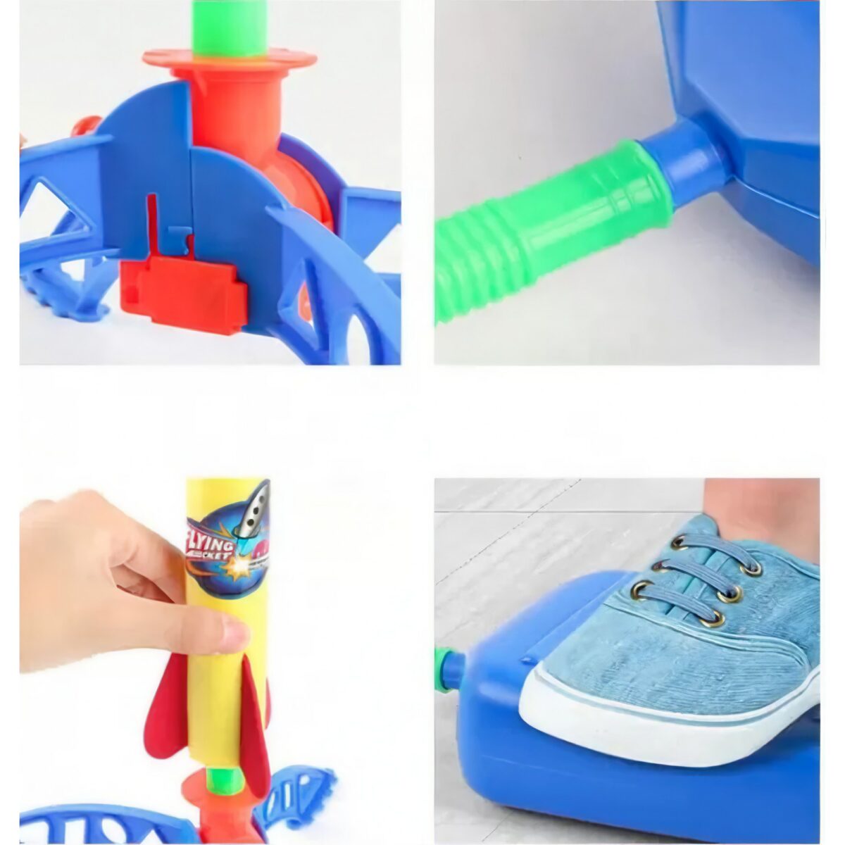 Jucarie pentru copii, Embo, lansator rachete cu piciorul, 3 rachete fara lumini - imagine 3