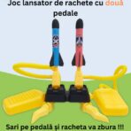 Jucarie pentru copii, lansator rachete cu piciorul, doua lansatoare, 6 rachete, fara lumina - imagine 4