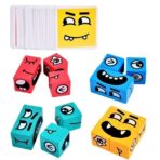 Jucarie Pentru Copii Montessori Embo, Cub din Lemn, Asamblare Fete, 64 de Carti Distractive, pentru Baieti si Fete, Varsta +3 ani, Educativ, Cutie din Aluminiu, 13.5 x 4 x 9 cm, multicolor - imagine 4