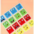 Jucarie Pentru Copii Montessori Embo, Cub din Lemn, Asamblare Fete, 64 de Carti Distractive, pentru Baieti si Fete, Varsta +3 ani, Educativ, Cutie din Aluminiu, 13.5 x 4 x 9 cm, multicolor - imagine 5