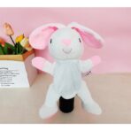 Papusa de Mana pentru Teatru de Papusi, Embo, din Plus, 25 x 10 x 8 cm, Model Iepure, Alb/Roz - imagine 2