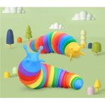 Jucarie senzoriala pentru copii, Embo, melc, cu articulatii si lumini, 19 cm, multicolor - imagine 2