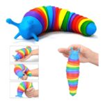 Jucarie senzoriala pentru copii, Embo, melc, cu articulatii si lumini, 19 cm, multicolor - imagine 4
