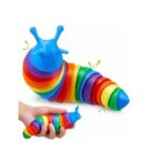 Jucarie senzoriala pentru copii, Embo, melc, cu articulatii si lumini, 19 cm, multicolor - imagine 5